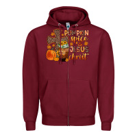 Burgundy pumpkin spice and jesus christ Zipper Hoodie - Zillion Design Studio