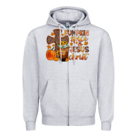Heather Grey pumpkin spice and jesus christ Zipper Hoodie - Zillion Design Studio