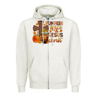 Oatmeal Heather pumpkin spice and jesus christ Zipper Hoodie - Zillion Design Studio