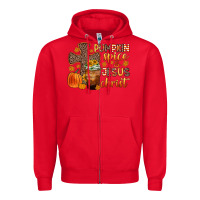 Red pumpkin spice and jesus christ Zipper Hoodie - Zillion Design Studio