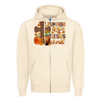 Sandshell pumpkin spice and jesus christ Zipper Hoodie - Zillion Design Studio
