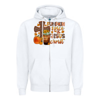 White pumpkin spice and jesus christ Zipper Hoodie - Zillion Design Studio