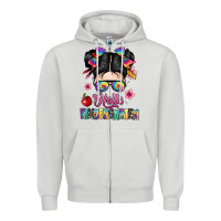 Dove Grey hello kindergarten Zipper Hoodie - texasbilliewilder