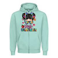 Seafoam hello kindergarten Zipper Hoodie - texasbilliewilder