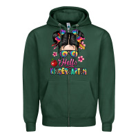Sports Green hello kindergarten Zipper Hoodie - texasbilliewilder