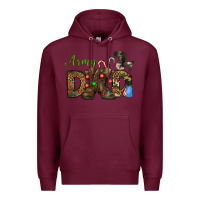 Burgundy Christmas Army Dad Premium Hoodie - NancyCooperArtShop