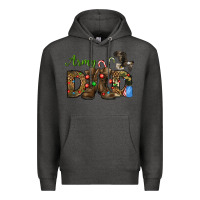 Charcoal Heather Christmas Army Dad Premium Hoodie - NancyCooperArtShop