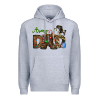Heather Grey Christmas Army Dad Premium Hoodie - NancyCooperArtShop