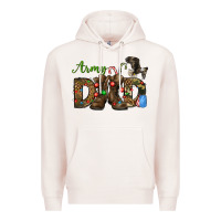 Pale Pink Christmas Army Dad Premium Hoodie - NancyCooperArtShop