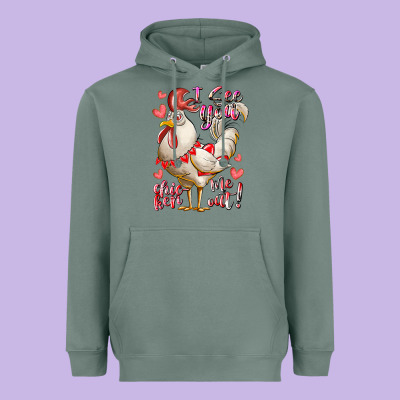 I See You Chicken Me Out Heavyweight Hoodie Designed By Racoondesign