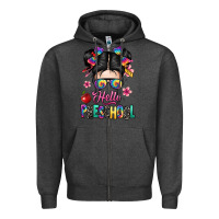 Charcoal Heather hello preschool kid Zipper Hoodie - texasbilliewilder