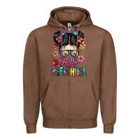 Chestnut hello preschool kid Zipper Hoodie - texasbilliewilder