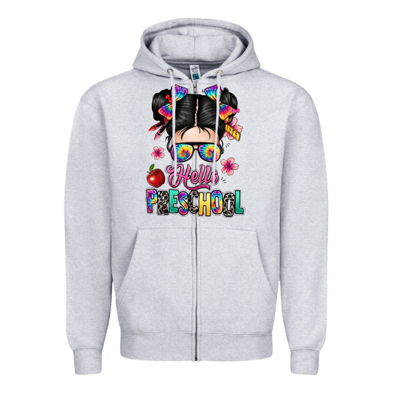 Hello Preschool Kid Zipper Hoodie by texasbilliewilder | Teevron