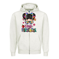 Oatmeal Heather hello preschool kid Zipper Hoodie - texasbilliewilder
