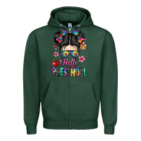 Sports Green hello preschool kid Zipper Hoodie - texasbilliewilder