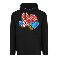 Black usa flag hearts with sunflower Heavyweight Hoodie - HRA Design Shop