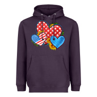 Plum usa flag hearts with sunflower Heavyweight Hoodie - HRA Design Shop