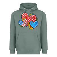 Sage usa flag hearts with sunflower Heavyweight Hoodie - HRA Design Shop