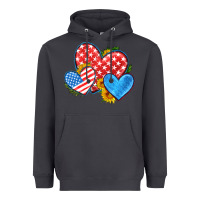 Usa Flag Hearts With Sunflower Heavyweight Hoodie | Teevron
