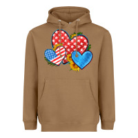 Toasted Coconut usa flag hearts with sunflower Heavyweight Hoodie - HRA Design Shop