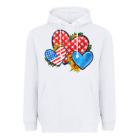 White usa flag hearts with sunflower Heavyweight Hoodie - HRA Design Shop