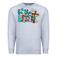Heather Grey be the light Premium Sweatshirt - AdoDesignShop