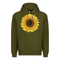 Army Green giganteus sunflower Premium Hoodie - LillyAllenDesigns