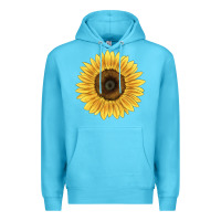 Ocean Blue giganteus sunflower Premium Hoodie - LillyAllenDesigns