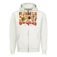 Oatmeal Heather flannels boots and bonfires Zipper Hoodie - Zillion Design Studio