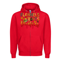 Red flannels boots and bonfires Zipper Hoodie - Zillion Design Studio