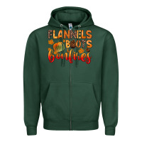 Sports Green flannels boots and bonfires Zipper Hoodie - Zillion Design Studio