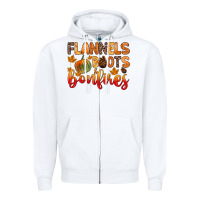 White flannels boots and bonfires Zipper Hoodie - Zillion Design Studio