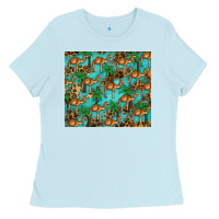 Baby Blue camel leopard Ladies Tee - BarkalooDesign