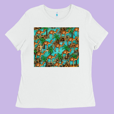 Camel Leopard Ladies Tee Designed By Barkaloodesign