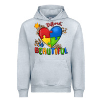 Heather Grey different is beautiful autism Urban Hoodie - MaliasSmallBusiness