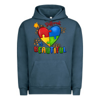 Pigment Midnight Navy different is beautiful autism Urban Hoodie - MaliasSmallBusiness
