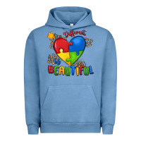 Pigment Pebble Blue different is beautiful autism Urban Hoodie - MaliasSmallBusiness