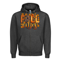 Charcoal Heather fall vibes Zipper Hoodie - Zillion Design Studio