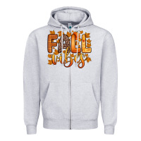 Heather Grey fall vibes Zipper Hoodie - Zillion Design Studio