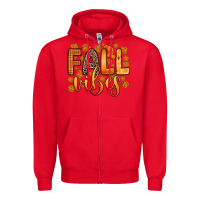 Red fall vibes Zipper Hoodie - Zillion Design Studio