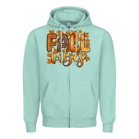 Seafoam fall vibes Zipper Hoodie - Zillion Design Studio
