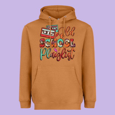 Old School Playlist Cassette Heavyweight Hoodie Designed By Fadigitalartstudio