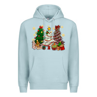 Blue Mist Cake Christmas trees Premium Hoodie - NancyCooperArtShop