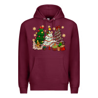 Burgundy Cake Christmas trees Premium Hoodie - NancyCooperArtShop