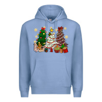 Colony Blue Cake Christmas trees Premium Hoodie - NancyCooperArtShop