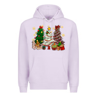 Lilac Cake Christmas trees Premium Hoodie - NancyCooperArtShop