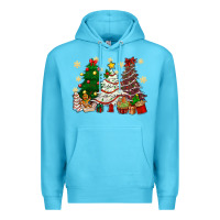 Ocean Blue Cake Christmas trees Premium Hoodie - NancyCooperArtShop