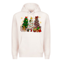 Pale Pink Cake Christmas trees Premium Hoodie - NancyCooperArtShop