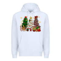 White Cake Christmas trees Premium Hoodie - NancyCooperArtShop