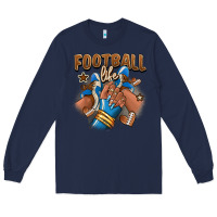 Navy Football life afro girl sneakers Long Sleeve Tee - RanaPortraitStore
